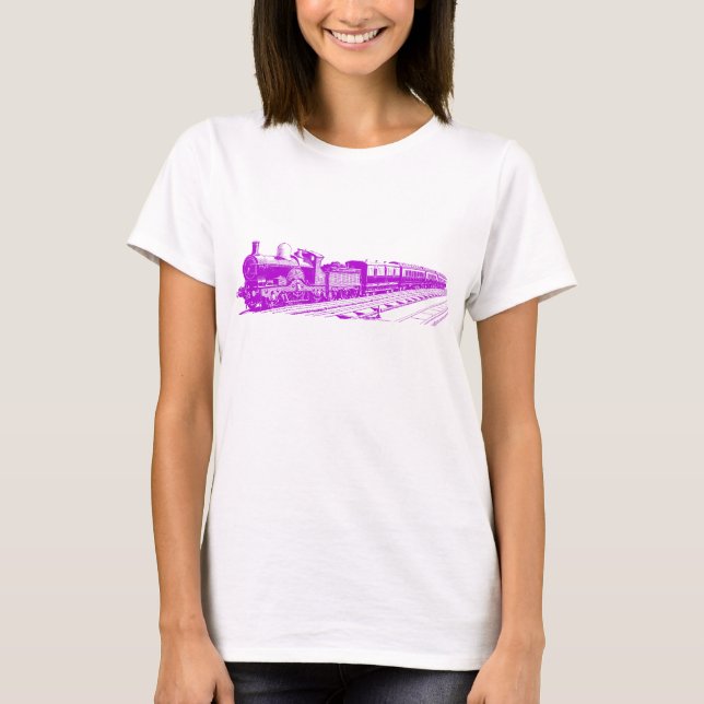VINTAGE TÅG - LILA T-SHIRT (Framsida)