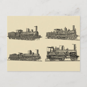 Vintage Tåg Locomotive Industrial Collector Vykort