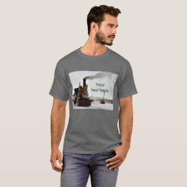 Vintage Tåg med Julkrans Herrtröja Tee Shirt
