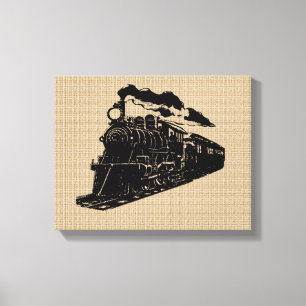 Vintage Tåg på Canvas