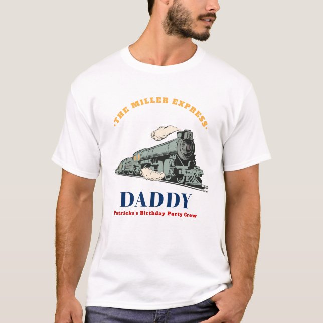 Vintage Tåg Pappa Födelsedag T Shirt (Framsida)