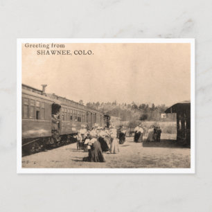 Vintage Tåg Photo Hälsning Shawnee Colorado Vykort