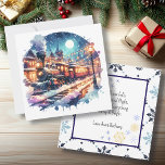 Vintage Tåg Station om Personligen jul<br><div class="desc">Ett gammaldags tåg på julen i Kväll som tar hem folk. Vintagens reflexer. När snö faller på denna magiska kväll önskar jag er allt gott och tydligt. Ett helgdag med söt personlig till ge är en varm och mysigt vibe.</div>