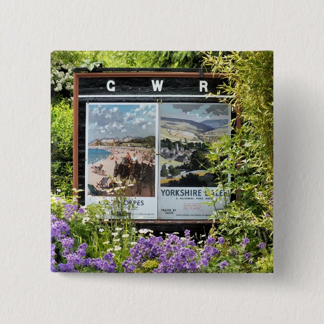 VINTAGE TÅG STATION SIGNS KNAPP (Framsida)