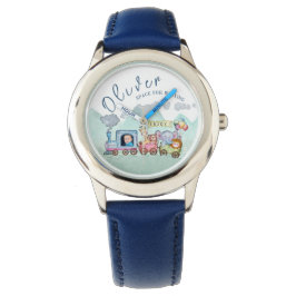 Vintage Tåg Transport Birthday Watercolor-foto Armbandsur
