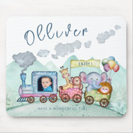 Vintage Tåg Transport Birthday Watercolor-foto Musmatta