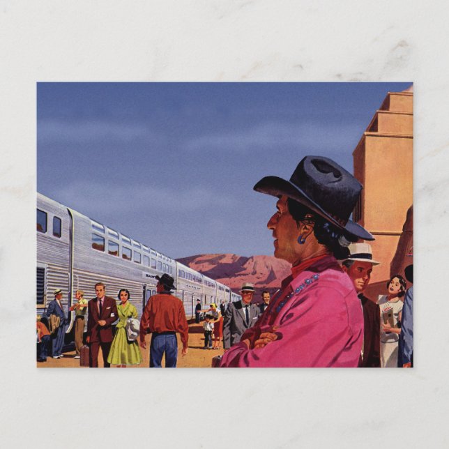 Vintage Tåg Travel Vykort (Framsida)