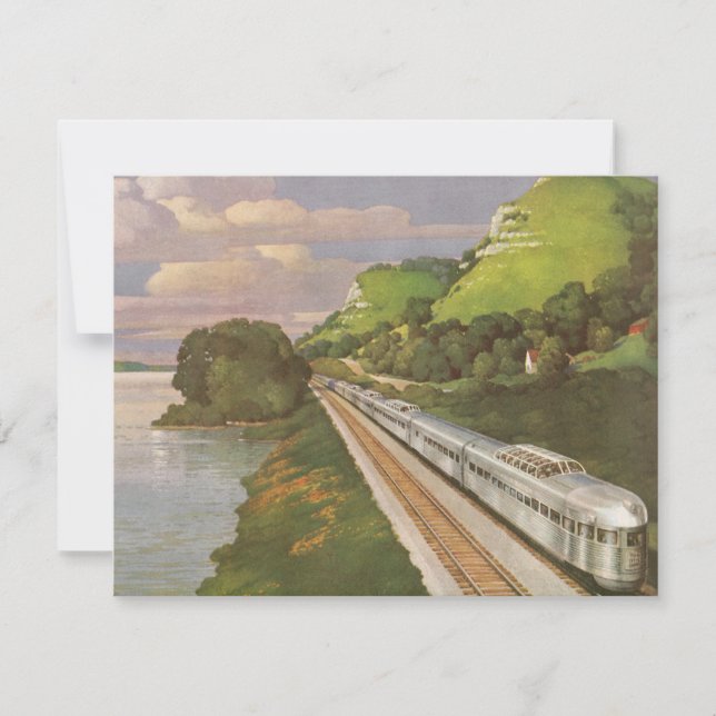 Vintage Tåg-vacation, lokomotiv i Land (Framsida)