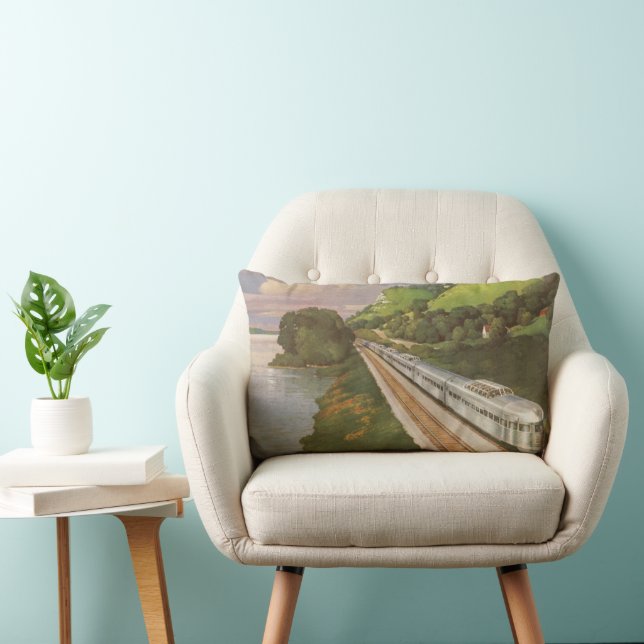 Vintage Tåg-vacation, lokomotiv i Land Lumbarkudde (Stol)