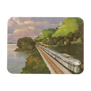 Vintage Tåg-vacation, lokomotiv i Land Magnet