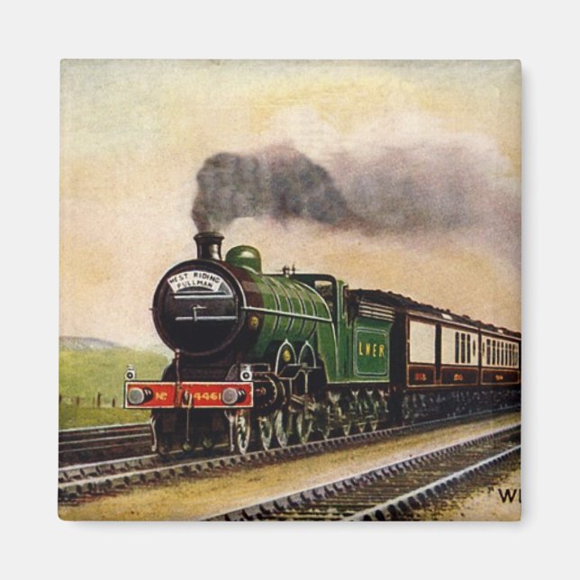 Vintage-Tåg-Väster Riding Pullman Magnet (Framsidan)