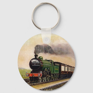 Vintage-Tåg-Väster ridningPullman Keychain Nyckelring