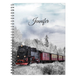 Vintage Tåg vinterjulscen Anteckningsbok