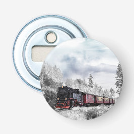 Vintage Tåg vinterjulscen Flasköppnare
