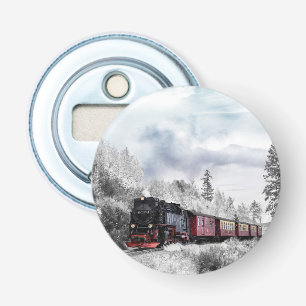 Vintage Tåg vinterjulscen Flasköppnare