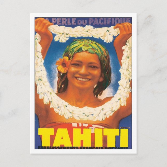 Vintage Tahiti Vykort (Framsida)