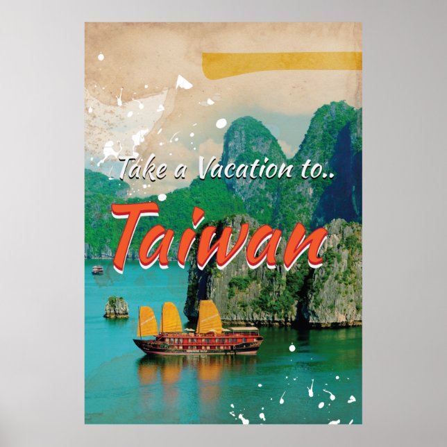 Vintage Taiwan-resemalj Poster (Framsidan)