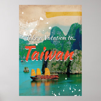 Vintage Taiwans reseaffär Poster