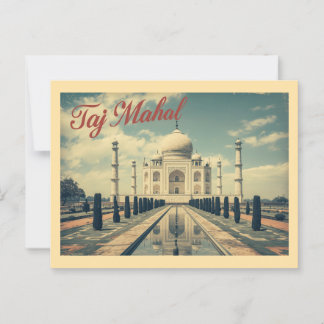 Vintage Taj Mahal Travel Vykort