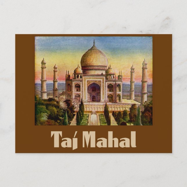 Vintage Taj Mahal Vykort (Framsida)