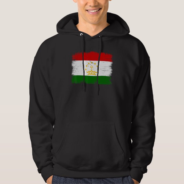 Vintage Tajikistan Flag Tajikistani Independence D Hoodie (Framsida)