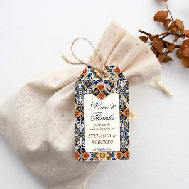 Vintage Talavera Azulejo Blue-plattor bröllopsförm Presentetikett