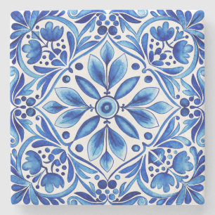 Vintage Talavera Azulejo Blue-plattor bröllopsförm Stenunderlägg