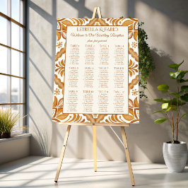Vintage Talavera terracotta bröllop sittplan Poster