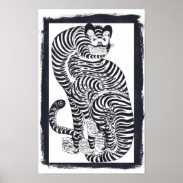 Vintage talismanisk tiger i Svarta Ram ( 11 x 17) Poster