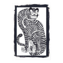 Vintage talismanisk tiger i Svarta Ram