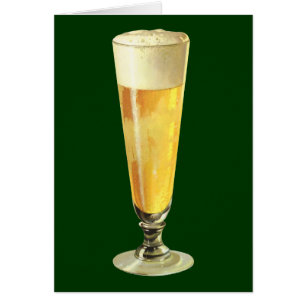 Vintage Tall Frosty Draft Beer, alkoholdrycker Hälsningskort