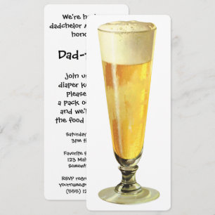 Vintage Tall Frosty Draft Beer, Dadchelor Party Inbjudningar