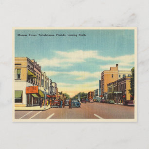 Vintage Tallahassee, Florida Monroe Street Vykort