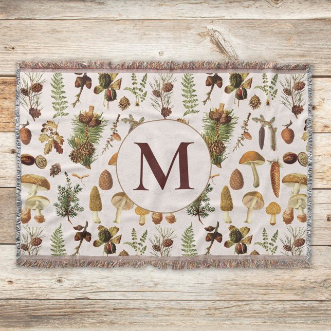 Vintage Tallskog Skatter Mönster Filt (Close up on wood)