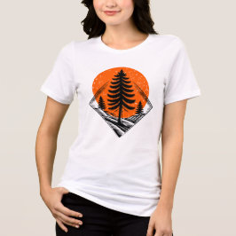 Vintage Tallskog Solnedgång T-Shirt