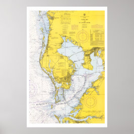 Vintage Tampa Bay nautiskt diagram Poster