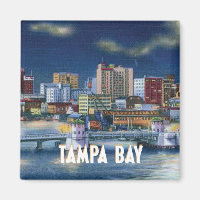 Vintage Tampa Florida Byggnad och Bay
