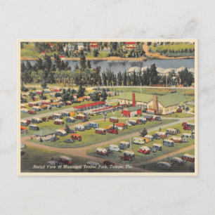 Vintage Tampa Florida Municipal Trailer Park Vykort