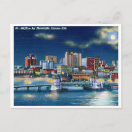 Vintage Tampa Florida Skyline Vykort