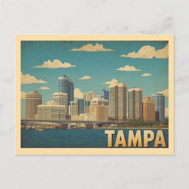 Vintage Tampa Travel Vykort (Framsida)