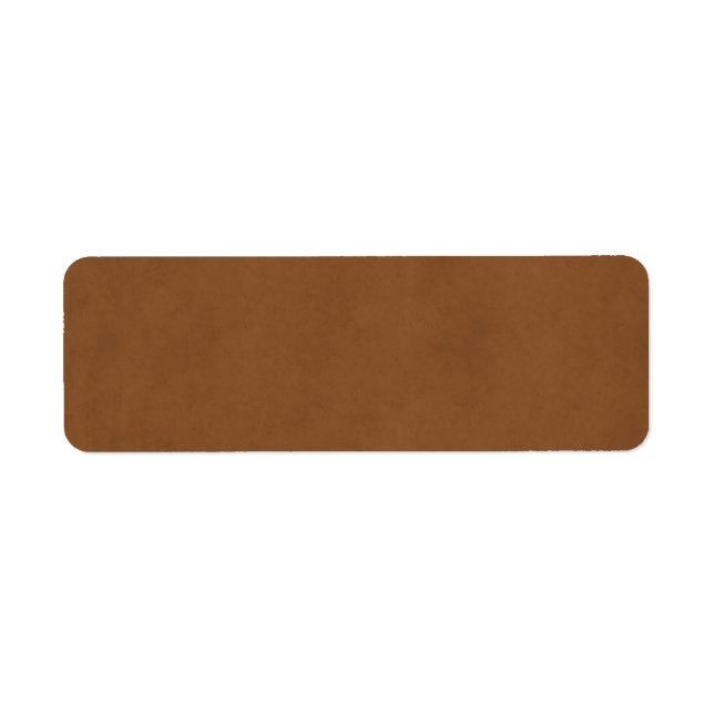 Vintage Tan Leather Brown Parchment Pappert tomt Returadress Etikett (Framsidan)