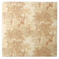 Vintage Tan Ligcape Toile med urns och kolumner