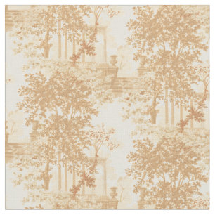 Vintage Tan Ligcape Toile med urns och kolumner Tyg