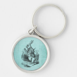 Vintage Tandem Bicycle Two Seat Bike Art Rund Silverfärgad Nyckelring