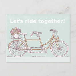 Vintage Tandem Bicycle Vykort
