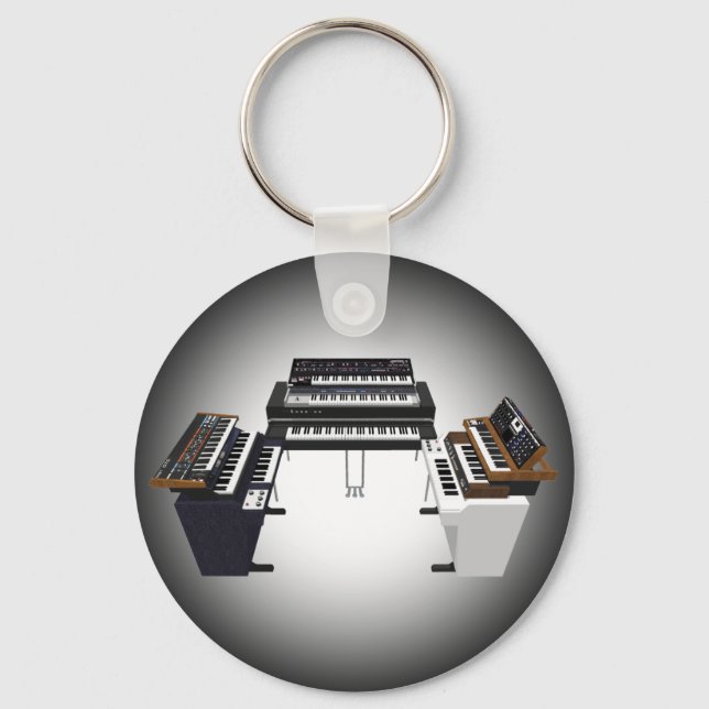 Vintage tangentbord: 3D-modell: Nyckelring (Framsida)