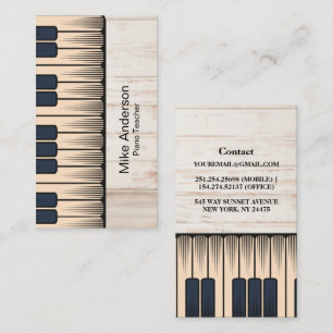 Vintage Tangentbord Piano Teacher Visitkort