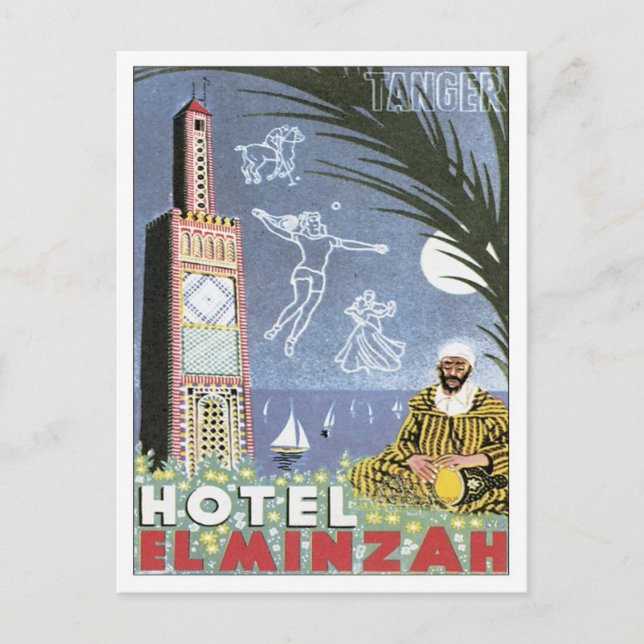 Vintage Tanger Marocko Vykort (Framsida)