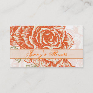 Vintage tangerine orange ro anpassningsbar visitkort