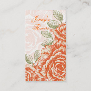 Vintage tangerine orange ro anpassningsbar visitkort